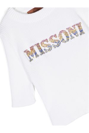 maglia in cotone bianco MISSONI KIDS | MU9A41X0007100MC